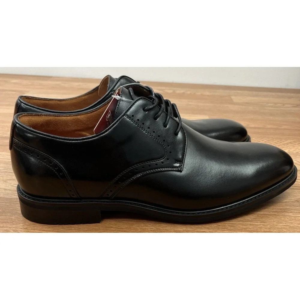 Stacy Adams Benson Plain Toe Oxford Black Dress Shoes Men's Size 13 WIDE NEW